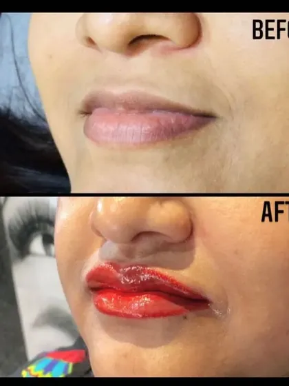 This dramatic before and after showcases the power of lip blushing. Our hands-on training teaches you how to achieve bold and beautiful results that redefine and rejuvenate the lips.