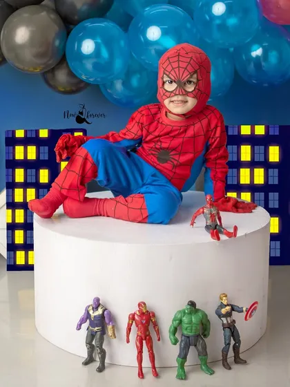 Lounging like a true superhero. This relaxed pose shows a different, more casual side of our little Spider-Man.