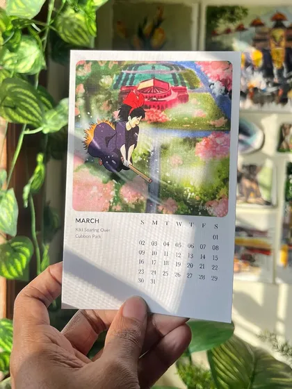 March features Kiki soaring over Cubbon Park. I used soft, floral colors to capture the feeling of spring in Bengaluru.