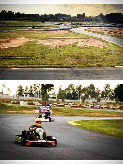 A split view showing the scale of our track and the action on it. With 14 bends and corners, it's a challenge you'll want to take on.