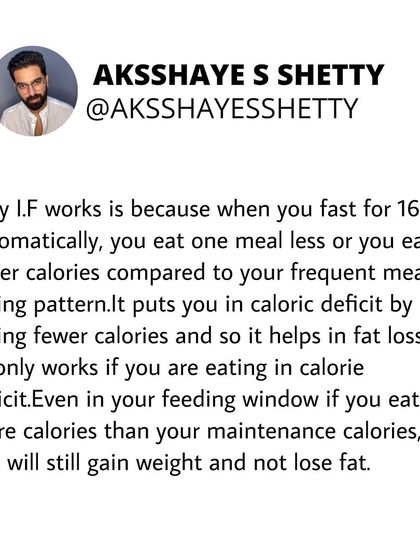 Intermittent Fasting is a popular dieting pattern, but it's not magical. It works by helping you create a calorie deficit. If it helps you stay consistent, it's a good tool, but it's not superior to other methods of calorie control.