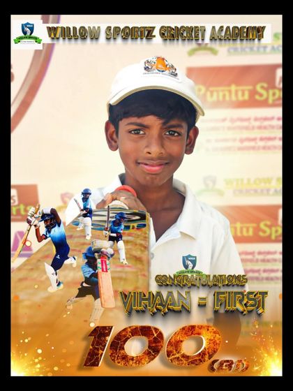 Celebrating Vihaan's first-ever century. This is a huge milestone for any young cricketer, and we are incredibly proud of his hard work and achievement.