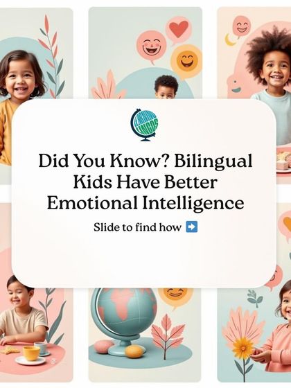 It's a fact that bilingual kids often have better emotional intelligence. Learning a language exposes them to new perspectives and ways of expression, which builds empathy and social skills.