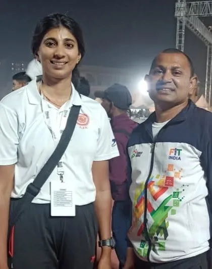 With Ashwini Nachappa, a true legend of Indian athletics and an Asian Gold Medalist. Learning from and interacting with other great athletes is a continuous part of my journey.