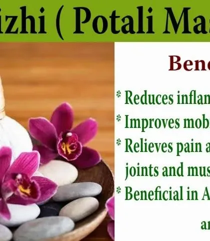 Ela Kizhi, also known as Potli massage, is a highly effective treatment for pain and inflammation. In this therapy, I use warm pouches filled with medicinal herbs to massage the body, which helps relieve stiffness in joints and reduce muscular spasms.