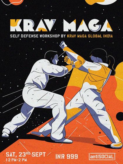 Another workshop poster for our event at antiSOCIAL, designed to attract new participants to learn self-defense.