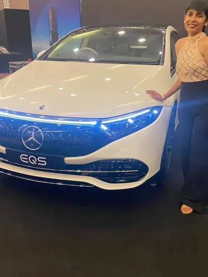Posing by the new Mercedes EQS after performing at their exclusive launch event. I frequently play for high-profile corporate events and brand launches, providing a polished and professional musical experience.
