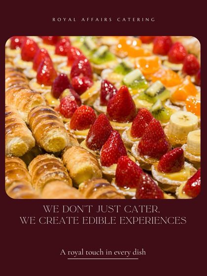 I don't just cater, I create edible experiences. These beautiful fruit tarts and pastries are an example of my commitment to adding a royal touch and artistic flair to every dish I serve.