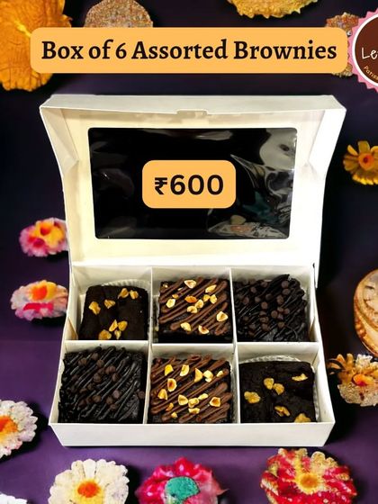 This image showcases the rich, fudgy texture of my assorted brownies in a clean, open-box layout, perfect for any celebration.