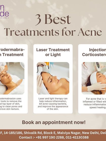 Here are three of our most effective treatments for acne: Microdermabrasion for texture, Laser or Light therapy to reduce inflammation, and Injections for severe breakouts.