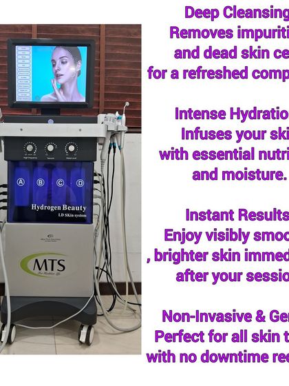 This is the Hydrogen Beauty system I use for my HydraFacials. It allows for multi-step treatment including deep cleansing, intense hydration, and nutrient infusion for immediately visible results.