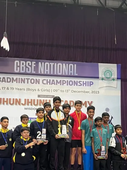 The winning U-14 Boys' Team from Bal Bharati School at the CBSE National Championship. This victory is a testament to their hard work and the school's support.