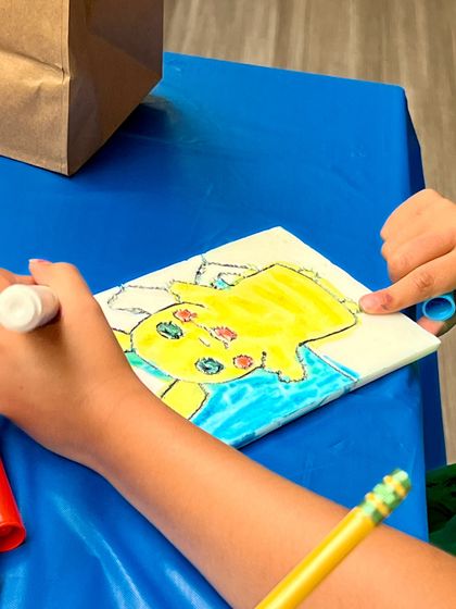 Even Pikachu made an appearance at our printmaking workshop! We love it when participants bring their favorite characters into their art.