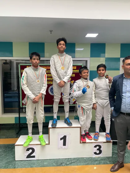 A clean sweep on the podium for our fencers in one of the boys' categories at the Delhi State Championship.