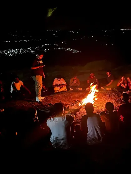 After a day of trekking, we gather around the campfire. This is where we share stories, play games, and strangers start to feel like old friends. It's the heart of our trips.