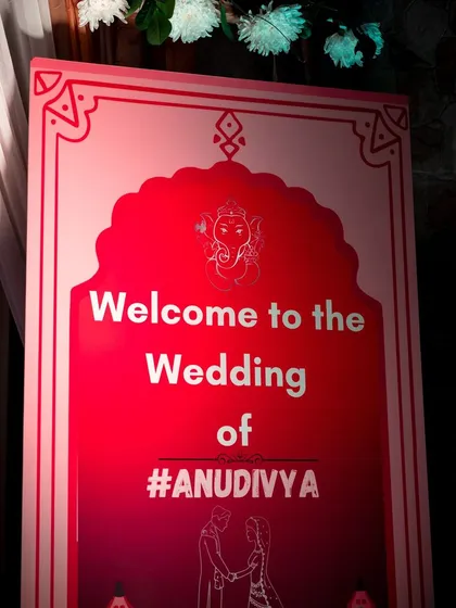 The custom welcome sign for the wedding. We document all the personalized touches that make your wedding uniquely yours.