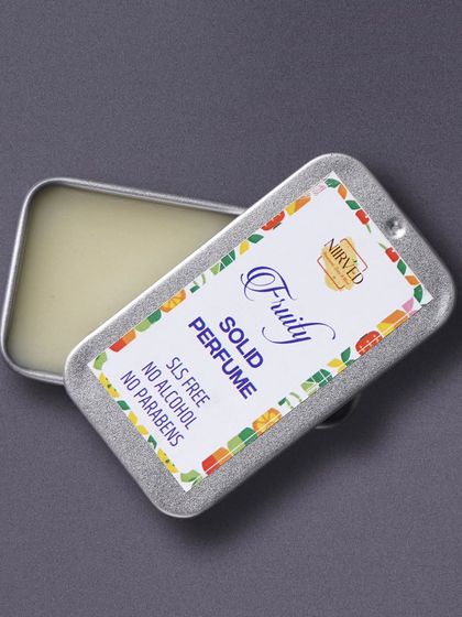 My Fruity Solid Perfume Balm is perfect for on-the-go. It has a unique fragrance in a hydrating, alcohol-free formula.