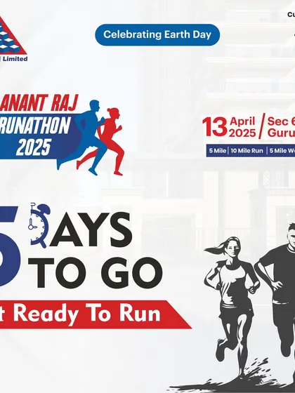 "5 Days To Go!" Kicking off the final week countdown, this post for the Anant Raj Runathon signals the last chance for runners to prepare and register.