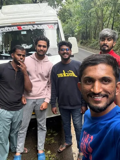 A group selfie with our trusty vehicle. We ensure safe and reliable transportation for all our trips.