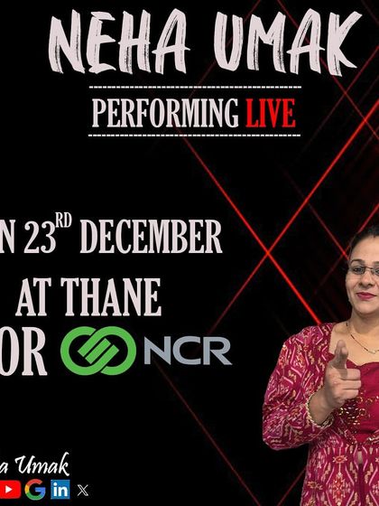 This poster for NCR in Thane uses a strong, graphic background to match the company's branding.