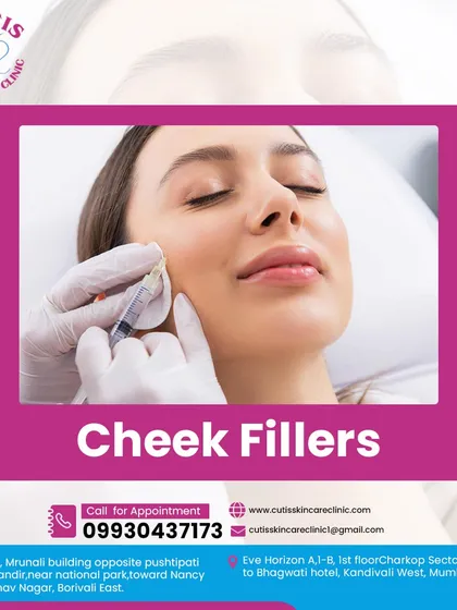 A visual of a cheek filler injection being performed by one of our expert dermatologists. This image emphasizes the precision and care we take to restore facial volume and create a natural-looking lift.