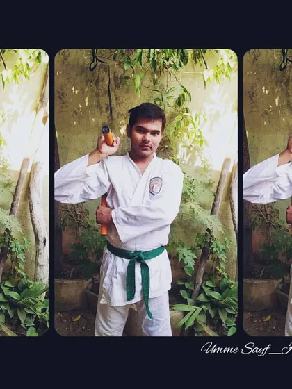 One of my most sincere students practicing with Nunchucks. We also introduce traditional karate weapons to advanced students to broaden their skills. 💯