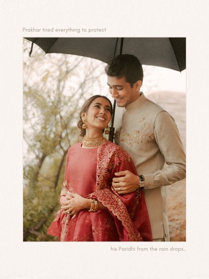 "Prakhar tried everything to protect his Paridhi from the raindrops..." This is a story of care and protection, told in a single, tender moment. My documentary style focuses on these small acts of love that reveal the depth of your bond.