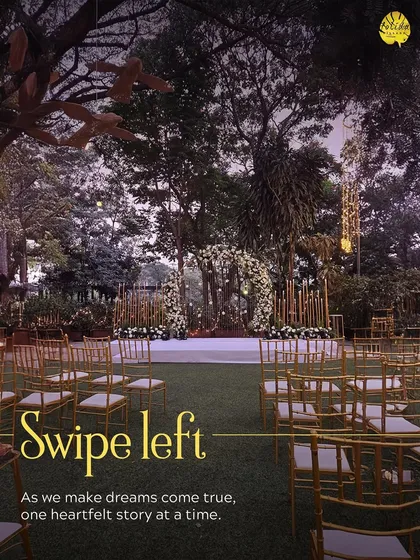 This image, part of a testimonial series, shows an elegant wedding setup, reinforcing that we make dreams come true, one heartfelt story at a time.