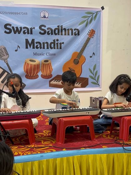 Our youngest keyboard players performing together as a trio. Group performances like this teach them rhythm, coordination, and the joy of making music with friends.