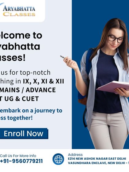 Welcome to Aryabhatta Classes. We offer top-notch coaching for students from class IX to XII for JEE, NEET, and CUET exams. Enroll now to embark on a journey to success together.