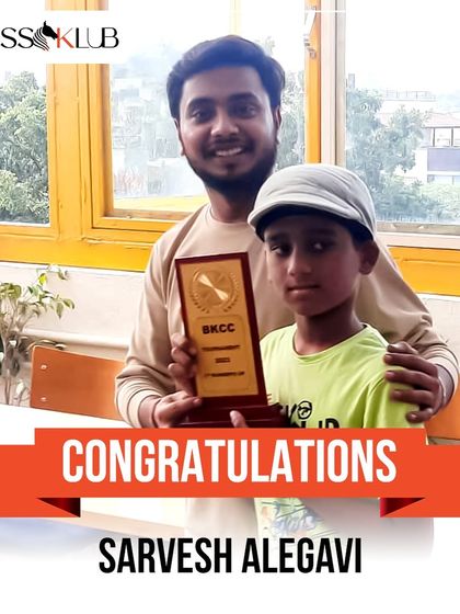 Congratulations to Sarvesh Alegavi for winning second prize at the BKCC Under 16 Chess Tournament in Bengaluru. His brilliant score is another feather in the cap for our chess academy.