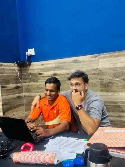 Behind the scenes at a tournament, where I am working with the technical team to ensure the event runs smoothly.