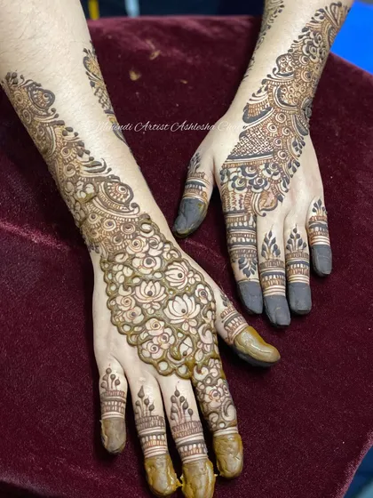 An Arabic pattern with a lotus-heavy design. The mix of bold florals and delicate vines creates a beautiful and unique look.