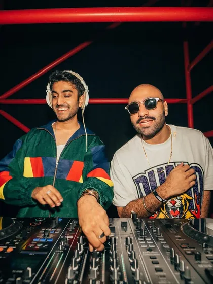 A candid moment behind the decks at the Puma event. B2B sets are always fun, feeding off each other's energy to keep the crowd hyped.