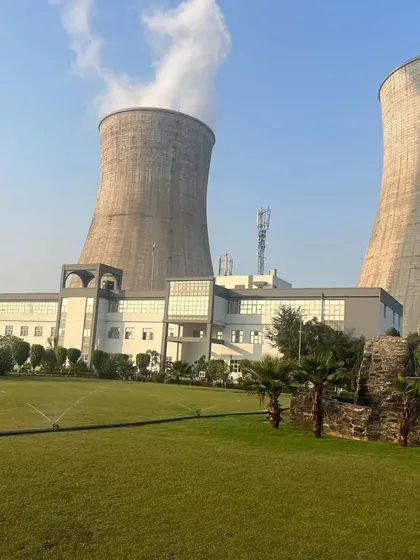 Our expertise extends to large-scale industrial projects, where we create a harmonious balance between nature and infrastructure. This is our work at the Jhajjar Power Limited plant, showcasing a vast, perfectly maintained lawn that enhances the entire facility.