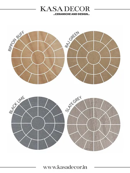More color options for our circular driveway tiles, including Rippon Buff, Raj Green, Black Lime, and Slate Grey. This allows for a truly customized and aesthetic driveway transformation.
