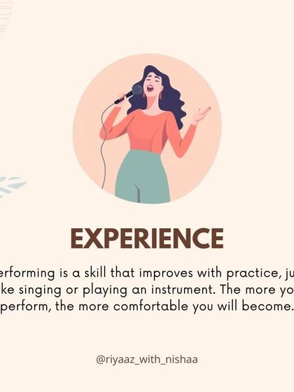 Tip 3 for performance anxiety: Gain experience. Performing is a skill that improves with practice. The more you do it, the more comfortable you will become.