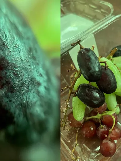 Grapes seen through a macro lens. This kind of photography reveals a hidden world of textures and details.