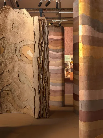 Another view of the layered 'Soil' panels, showcasing the rich variety of colors and textures we achieved. Each panel tells a different story of the earth's composition.