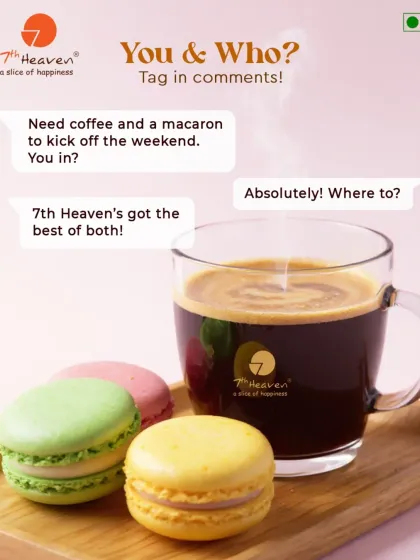 A perfect weekend starts with the simple pleasures. Here we feature a bold, aromatic black coffee served alongside a trio of our delicate, chewy macarons. It's an elegant and light pairing to kick off your day or enjoy as a mid-day break.