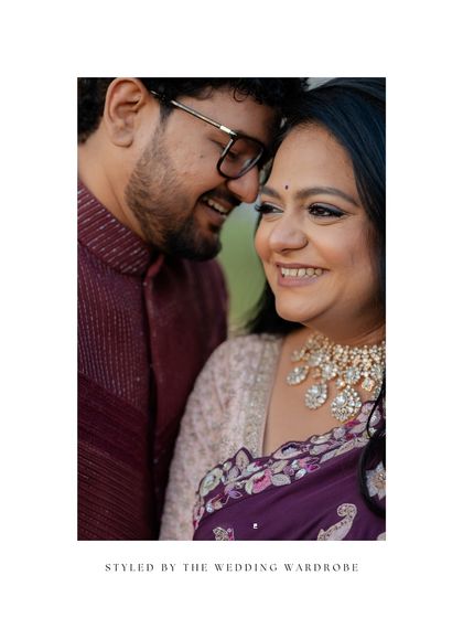 A classic portrait of the couple, styled by us for their pre-wedding reception.