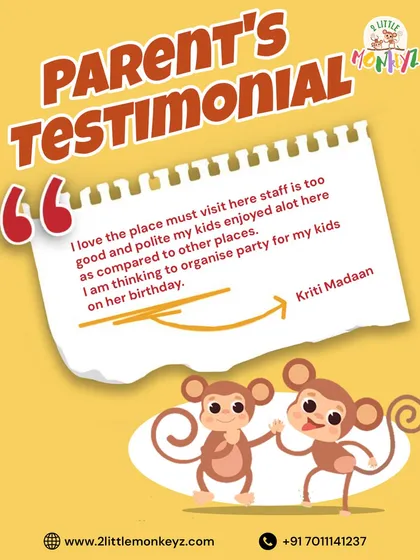 "I love the place... staff is too good and polite." This parent's testimonial speaks to the quality of our team and the enjoyable experience her kids had, making her want to plan a birthday party with us.