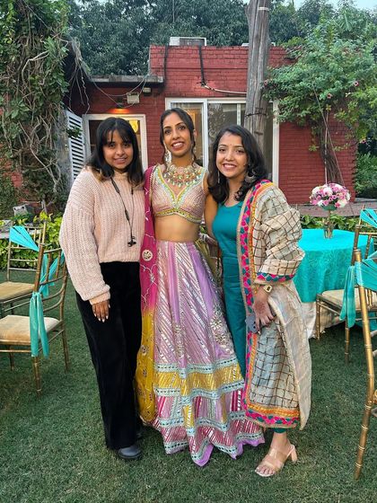 A beautiful picture with the bride at her mehendi. The colorful decor perfectly matched the joyous vibe.