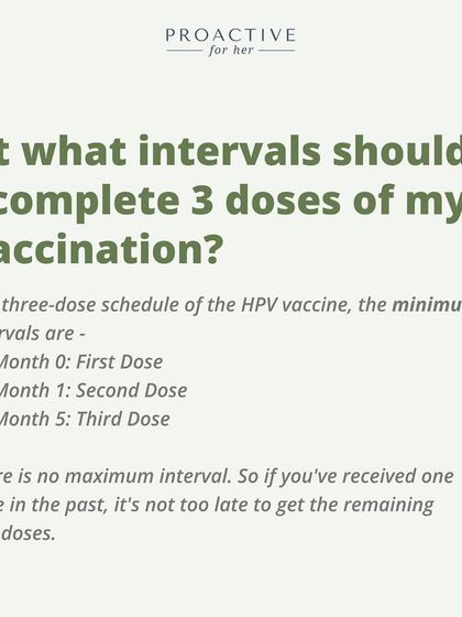 At what intervals should I complete the 3 doses? The standard schedule is the first dose, a second dose at 1 month, and a third dose at 5 months.