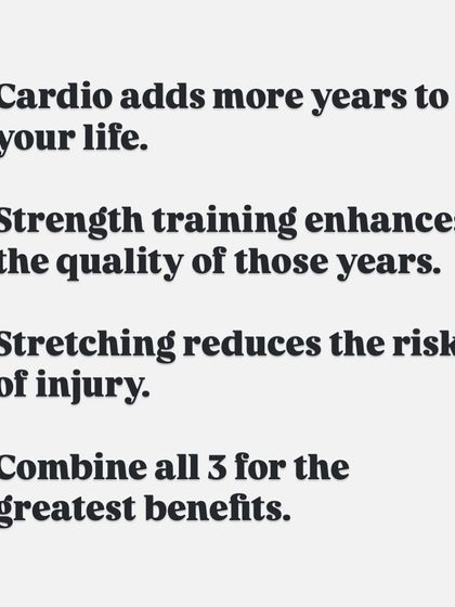 A balanced approach is key to long-term fitness. Cardio builds endurance, strength training enhances the quality of your life, and stretching prevents injury. My programs incorporate all three for the best possible results.
