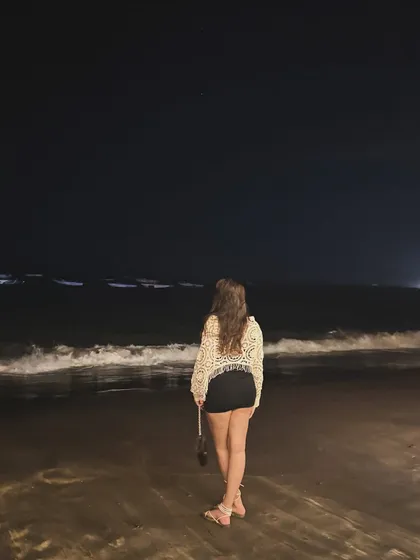 Standing by the waves at night. The sound of the ocean is the best therapy.
