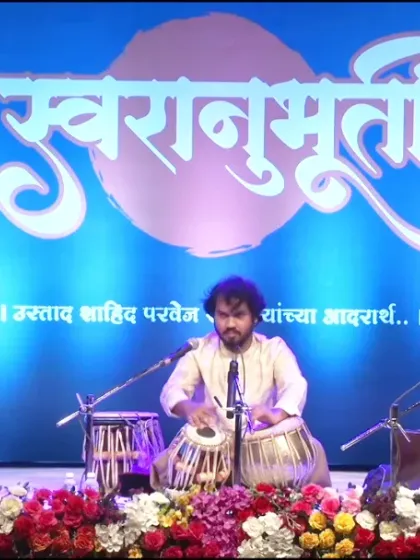 Performing at the 'Swaranubhuti' event in Pune. The name means 'an experience of melody,' and I always strive to create that for my listeners through the language of rhythm.
