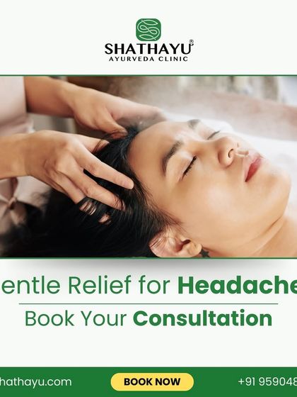 If headaches and migraines are affecting your daily life, my Ayurvedic therapies offer natural and effective relief. This image shows a relaxing head massage, part of a holistic treatment plan to help you find peace and calm.