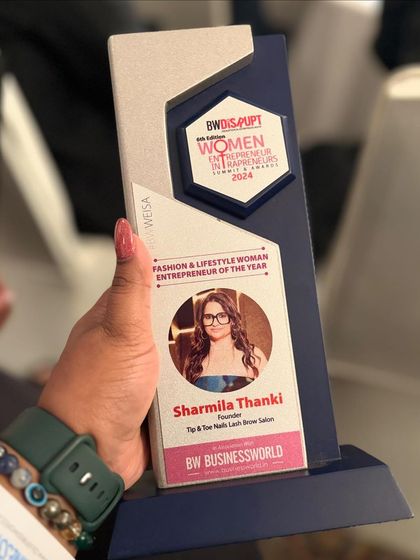 A closer look at the award for Fashion & Lifestyle Woman Entrepreneur of the Year, presented to our founder, Sharmila Thanki.