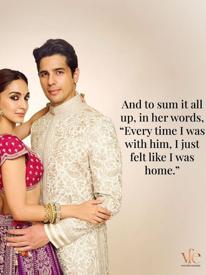 Kiara Advani felt like she was "home" with Sidharth Malhotra. This feeling of comfort and belonging is the ultimate sign of a right match.